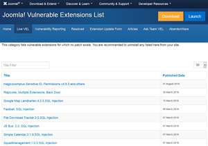 Joomla! Vulnerable Extensions List